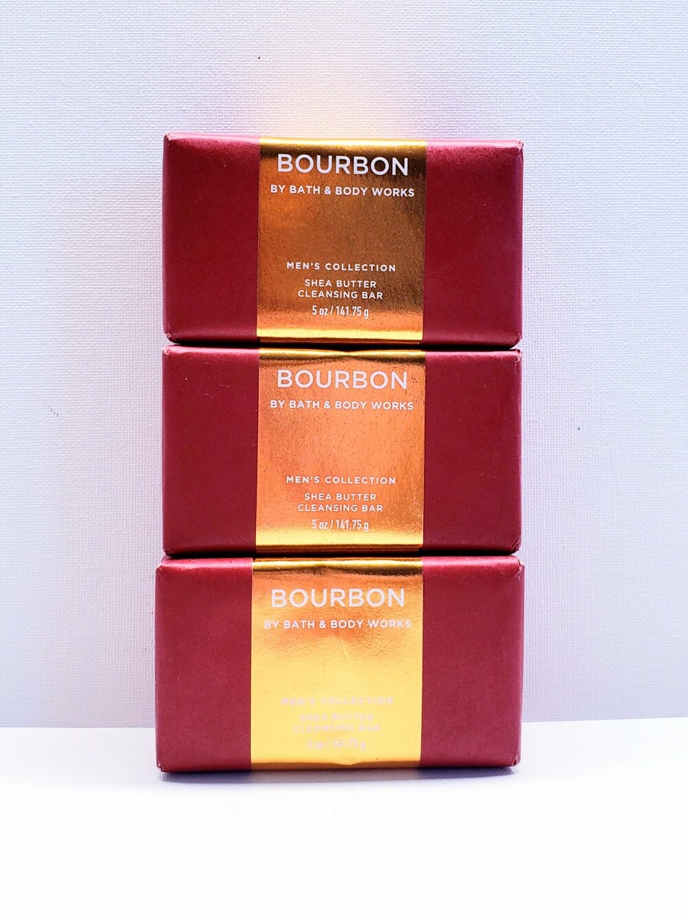Bath & Body Works The Men's Shop BOURBON Shea Butter Cleansing Bar Soap (3 pcs)